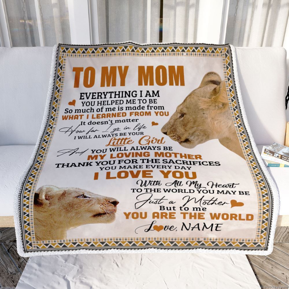 Personalized To My Mom Blanket From Daughter Lion My Loving Father I Love You Mom Blanket, Mother's Day Blanket, Presents For Her