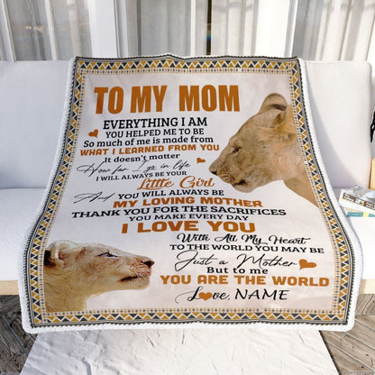 Personalized To My Mom Blanket From Daughter Lion My Loving Father I Love You Mom Blanket, Mother's Day Blanket, Presents For Her