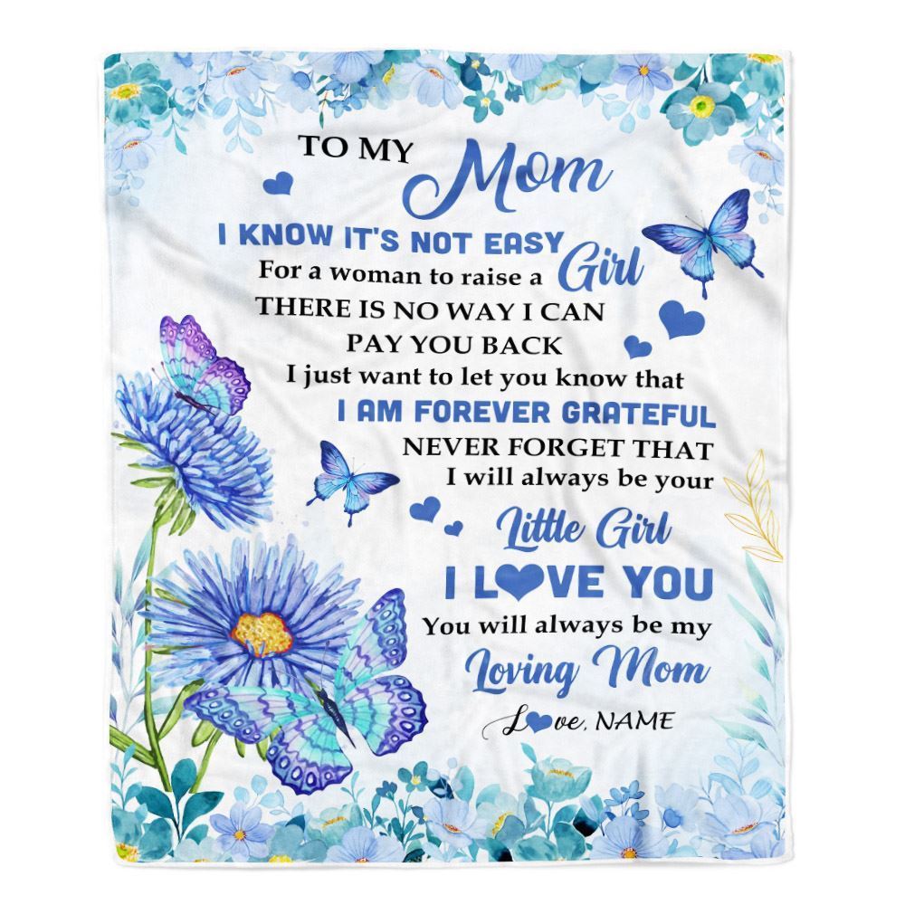 Personalized To My Mom Blanket From Daughter Son Butterfly I Am Forever Grateful Mom Blanket, Mother's Day Blanket, Presents For Her