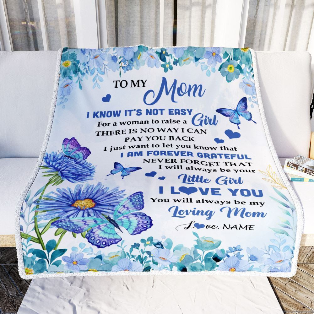 Personalized To My Mom Blanket From Daughter Son Butterfly I Am Forever Grateful Mom Blanket, Mother's Day Blanket, Presents For Her