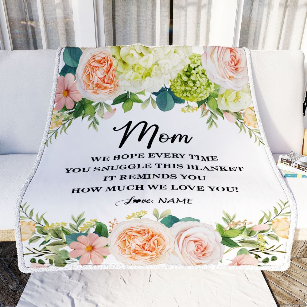 Personalized To My Mom Blanket From Daughter Son How Much We Love You Flower Blanket, Mother's Day Blanket, Presents For Her