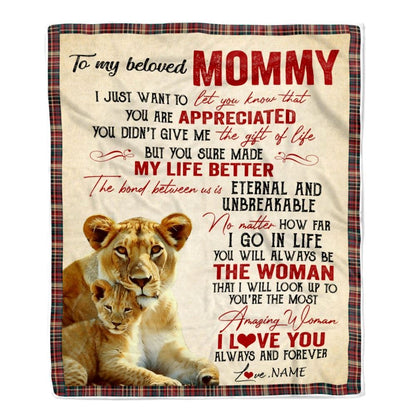 Personalized To My Mom Blanket From Daughter Son Lion You're The Most Amazing Woman I Love You Blanket, Mother's Day Blanket, Presents For Her