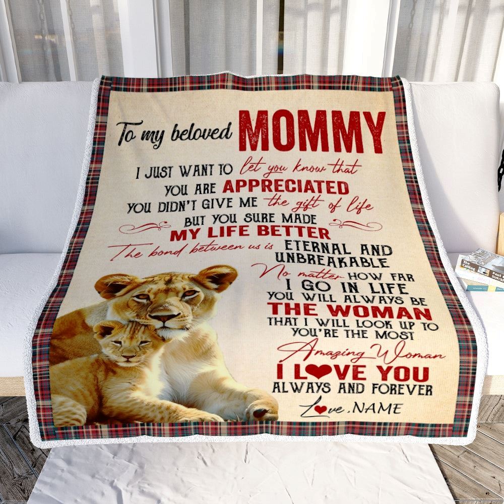 Personalized To My Mom Blanket From Daughter Son Lion You're The Most Amazing Woman I Love You Blanket, Mother's Day Blanket, Presents For Her
