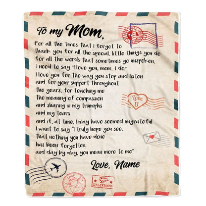 Personalized To My Mom Blanket From Daughter Son Love Letter Mail to Blanket, Mother's Day Blanket, Presents For Her