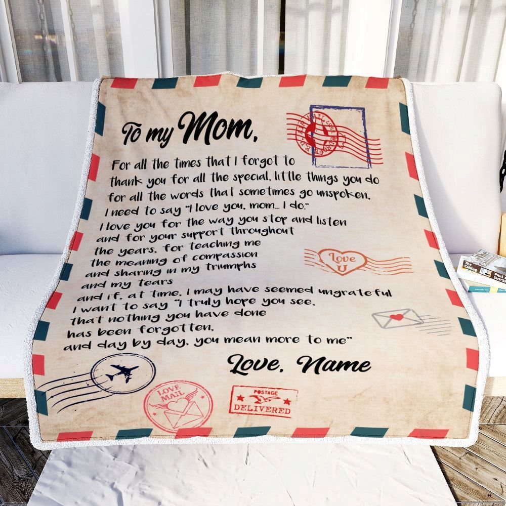 Personalized To My Mom Blanket From Daughter Son Love Letter Mail to Blanket, Mother's Day Blanket, Presents For Her