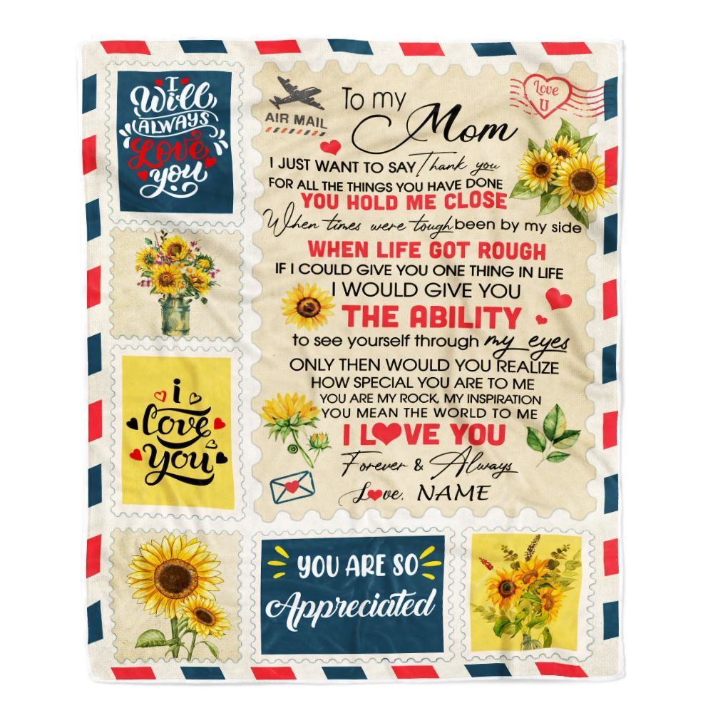 Personalized To My Mom Blanket From Daughter Son Mail Letter I Just Want To Say Thank You Blanket, Mother's Day Blanket, Presents For Her