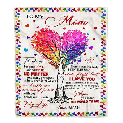 Personalized To My Mom Blanket From Daughter Son Never Forget That I Love You You Mean The World to Me Blanket, Mother's Day Blanket, Presents For Her