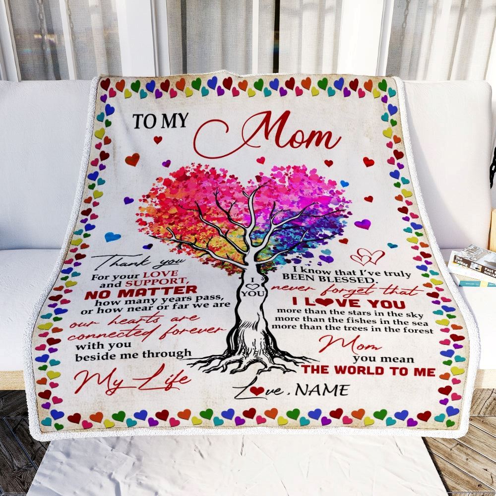 Personalized To My Mom Blanket From Daughter Son Never Forget That I Love You You Mean The World to Me Blanket, Mother's Day Blanket, Presents For Her