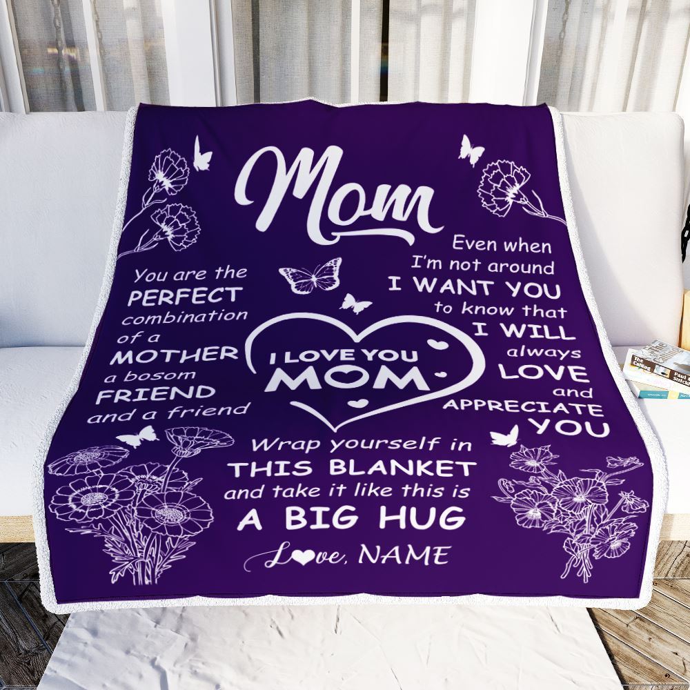 Personalized To My Mom Blanket From Daughter Son Purple You Are The Perfect Mom Blanket, Mother's Day Blanket, Presents For Her