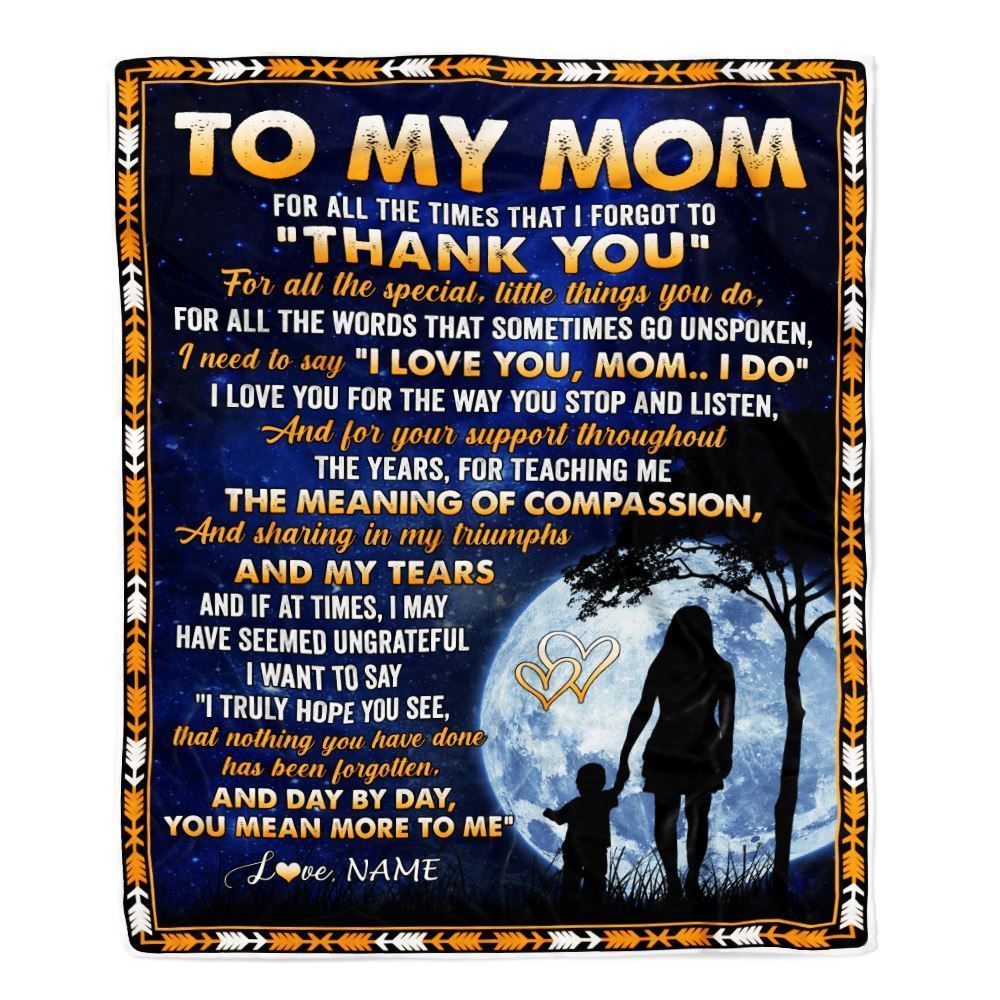 Personalized To My Mom Blanket From Daughter Son Thank You Grateful Love Blanket, Mother's Day Blanket, Presents For Her