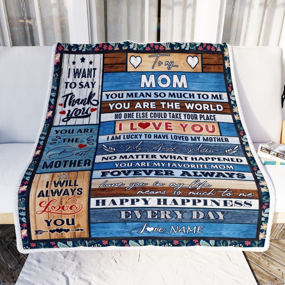 Personalized To My Mom Blanket From Daughter Son Wood You Are My Favorite Blanket, Mother's Day Blanket, Presents For Her