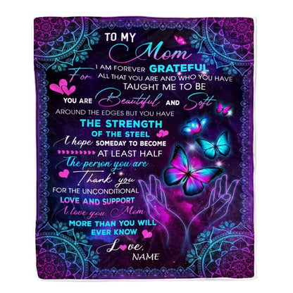 Personalized To My Mom Blanket From Daughter Son You Are Beautiful Butterfly Blanket, Mother's Day Blanket, Presents For Her