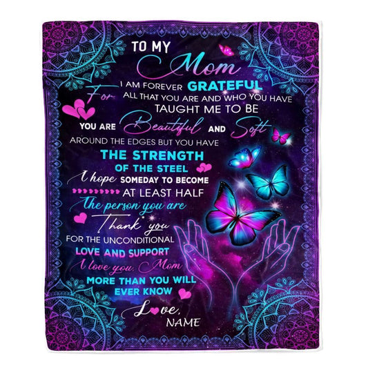 Personalized To My Mom Blanket From Daughter Son You Are Beautiful Butterfly Blanket, Mother's Day Blanket, Presents For Her