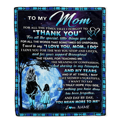 Personalized To My Mom Blanket From Daughter Thank You Day By Day Blanket, Mother's Day Blanket, Presents For Her