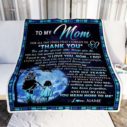 Personalized To My Mom Blanket From Daughter Thank You Day By Day Blanket, Mother's Day Blanket, Presents For Her