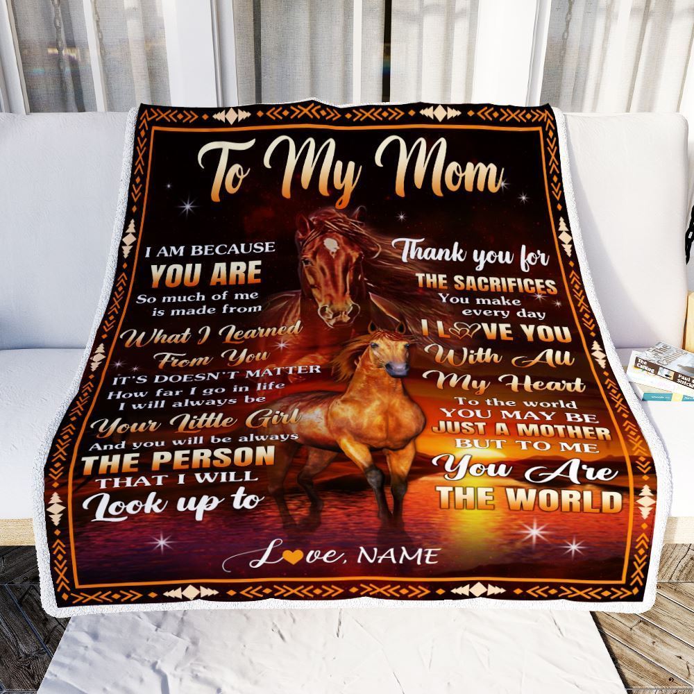 Personalized To My Mom Blanket From Daughter Thank You For The Sacrifices Horse Blanket, Mother's Day Blanket, Presents For Her