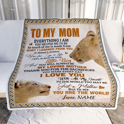 Personalized To My Mom Blanket From Son Lion My Loving Father I Love You Mom Blanket, Mother's Day Blanket, Presents For Her