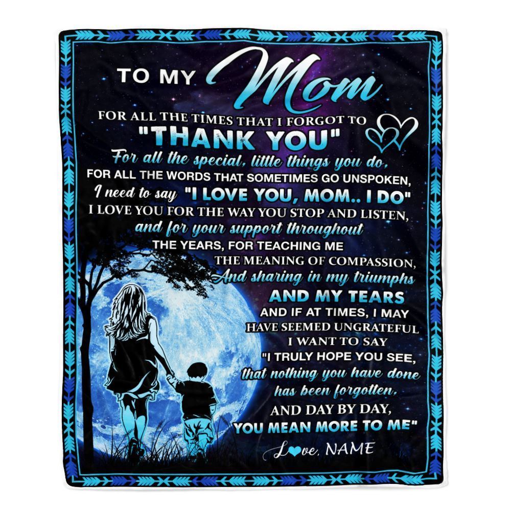 Personalized To My Mom Blanket From Son Thank You Day By Day Blanket, Mother's Day Blanket, Presents For Her