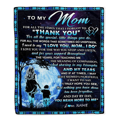 Personalized To My Mom Blanket From Son Thank You Day By Day Blanket, Mother's Day Blanket, Presents For Her