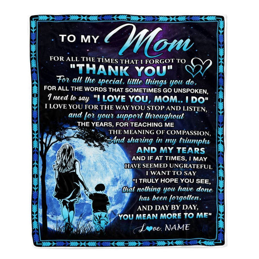 Personalized To My Mom Blanket From Son Thank You Day By Day Blanket, Mother's Day Blanket, Presents For Her