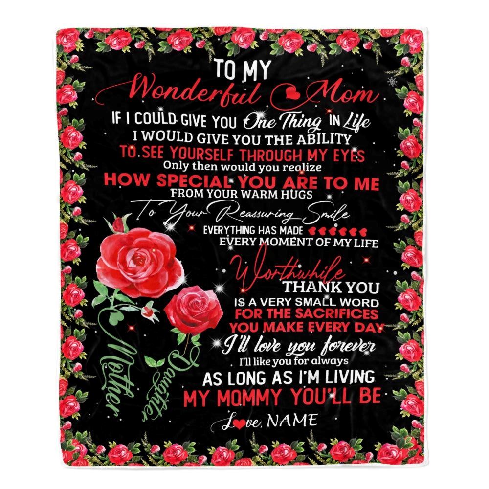 Personalized To My Mom Blanket from Daughter If I Could Give You One Thing in Life Mom Blanket, Mother's Day Blanket, Presents For Her