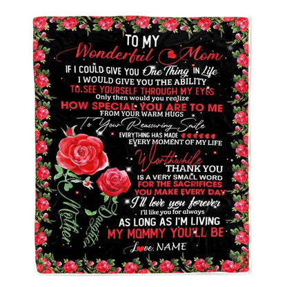 Personalized To My Mom Blanket from Daughter If I Could Give You One Thing in Life Mom Blanket, Mother's Day Blanket, Presents For Her