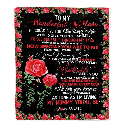 Personalized To My Mom Blanket from Daughter If I Could Give You One Thing in Life Mom Blanket, Mother's Day Blanket, Presents For Her