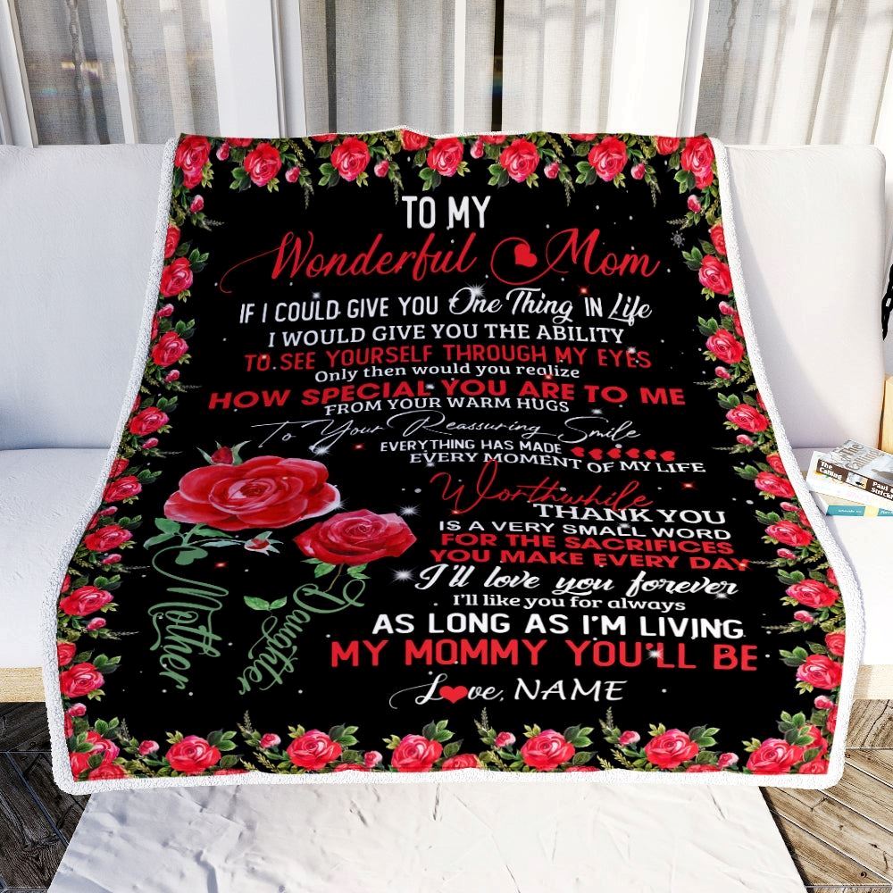 Personalized To My Mom Blanket from Daughter If I Could Give You One Thing in Life Mom Blanket, Mother's Day Blanket, Presents For Her