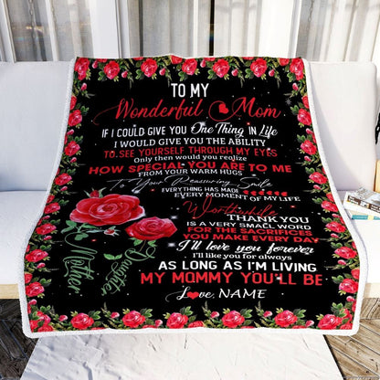 Personalized To My Mom Blanket from Daughter If I Could Give You One Thing in Life Mom Blanket, Mother's Day Blanket, Presents For Her