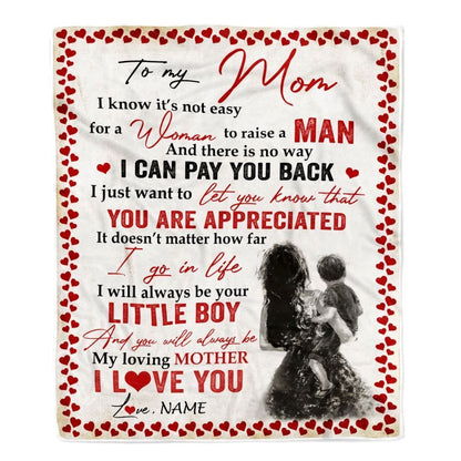 Personalized To My Mom Blanket from Son You Are Appeciated My Loving Mother Mom Blanket, Mother's Day Blanket, Presents For Her