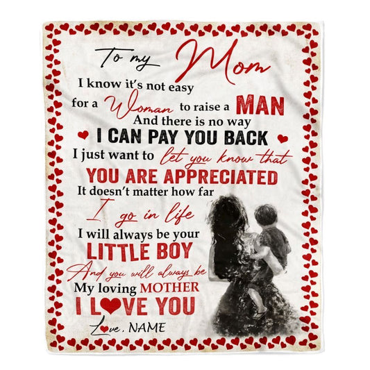 Personalized To My Mom Blanket from Son You Are Appeciated My Loving Mother Mom Blanket, Mother's Day Blanket, Presents For Her