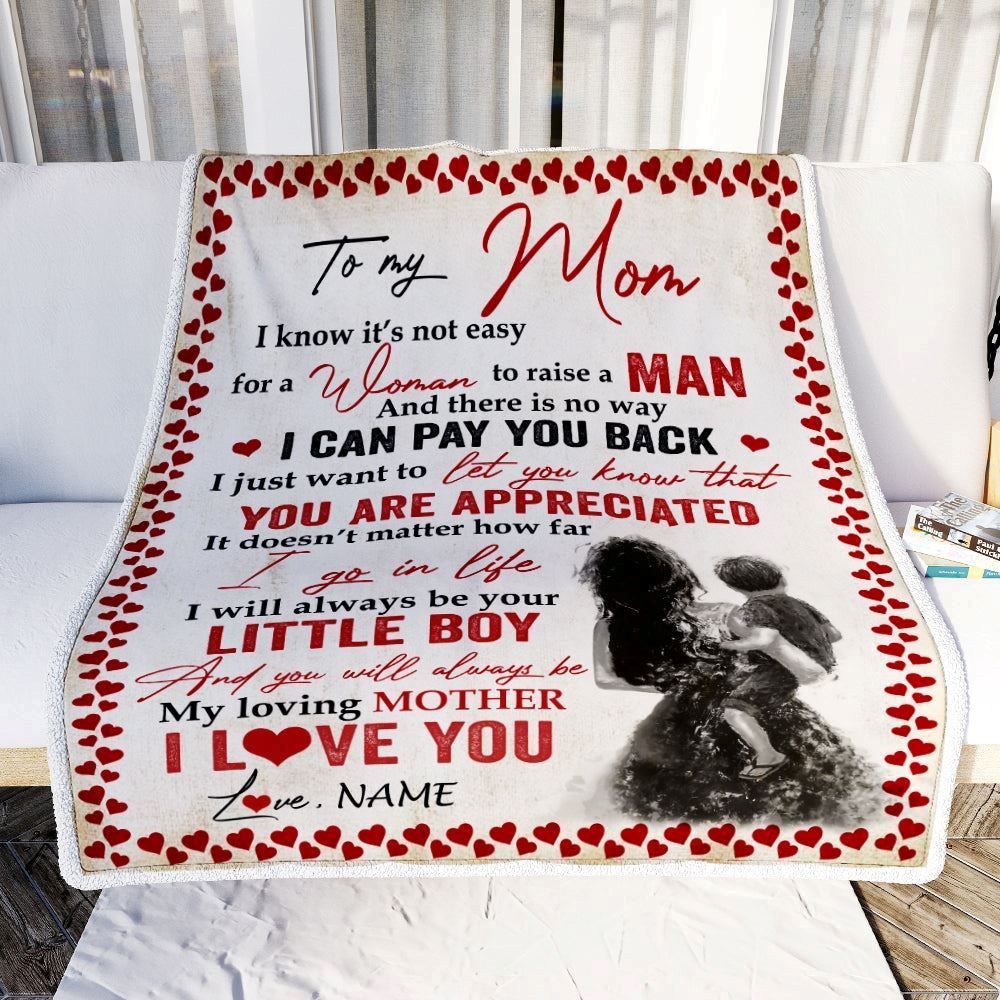 Personalized To My Mom Blanket from Son You Are Appeciated My Loving Mother Mom Blanket, Mother's Day Blanket, Presents For Her