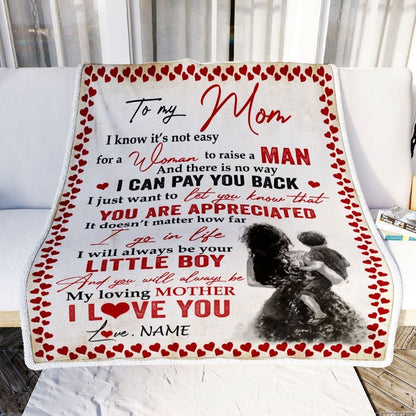 Personalized To My Mom Blanket from Son You Are Appeciated My Loving Mother Mom Blanket, Mother's Day Blanket, Presents For Her