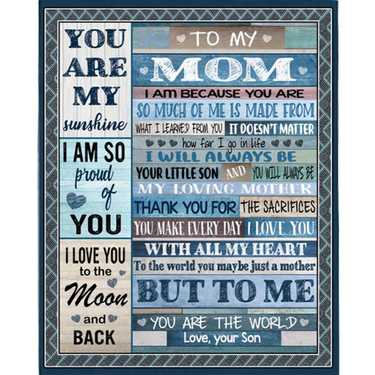 Personalized To My Mom I Love You My Sunshine World Mothers Day Gift Ideas From Son Wooden Blanket, Home Decor
