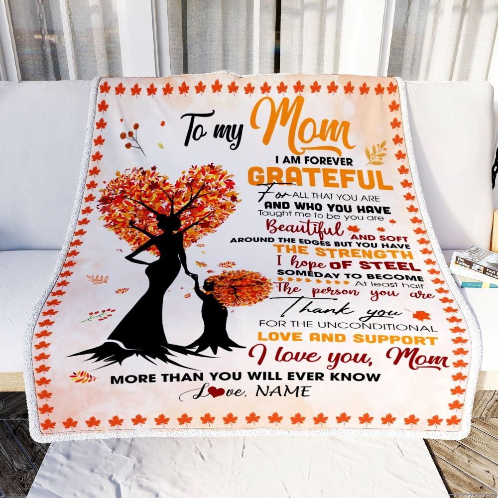 Personalized To My Mom Mommy From Daughter Son Kids Heart Tree I Love You More Than Will Ever Know Blanket, Mother's Day Blanket, Presents For Her