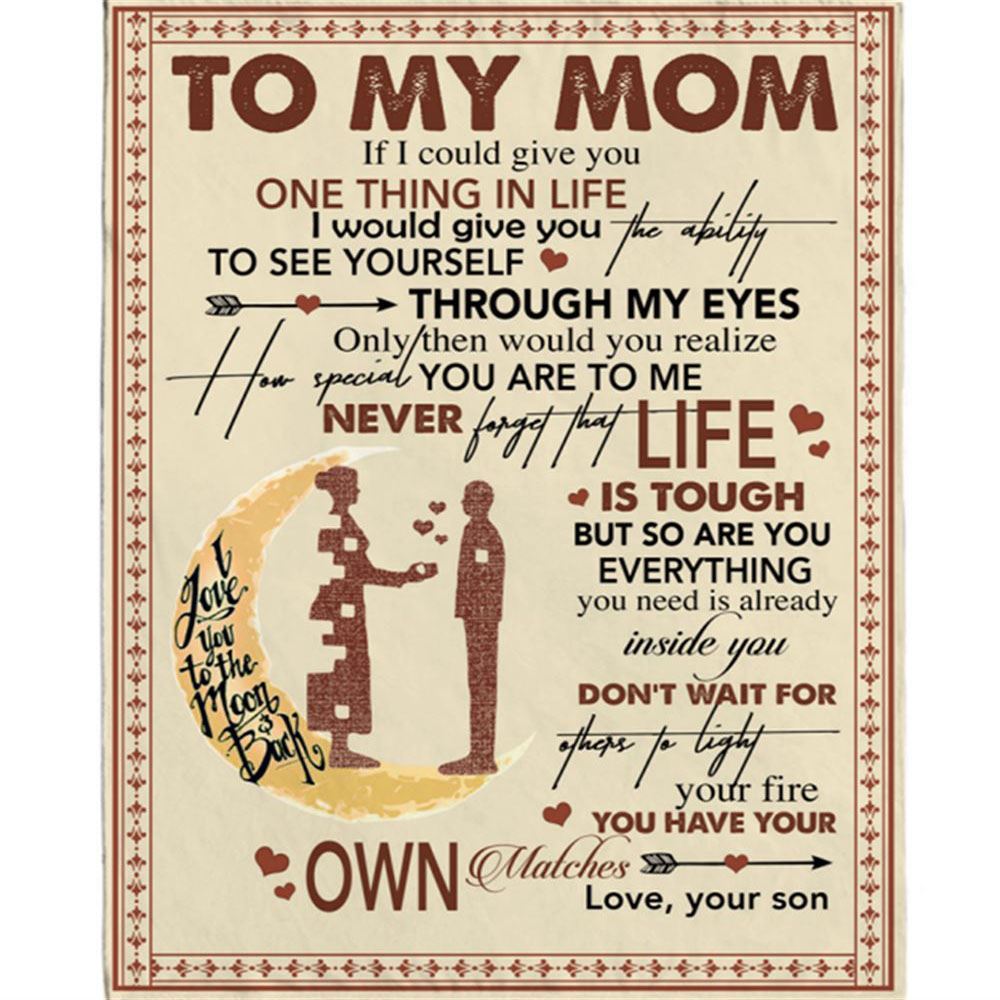 Personalized To My Mom Mothers Day Gift Ideas From Son Fleece Sherpa Mink Blanket, Home Decor