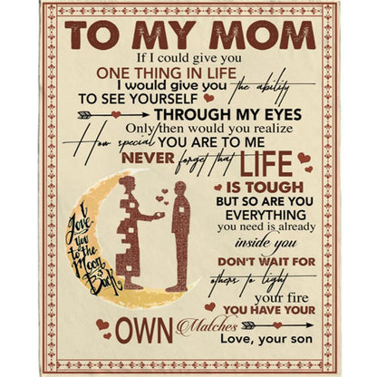 Personalized To My Mom Mothers Day Gift Ideas From Son Fleece Sherpa Mink Blanket, Home Decor