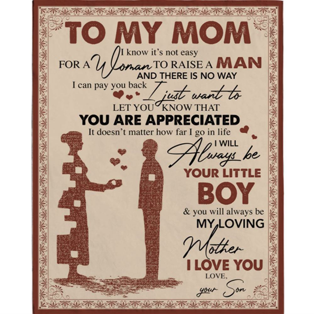 Personalized To My Mom Not Easy Raise Child I Love You Mothers Day Gift Ideas For Mom From Son Blanket, Home Decor