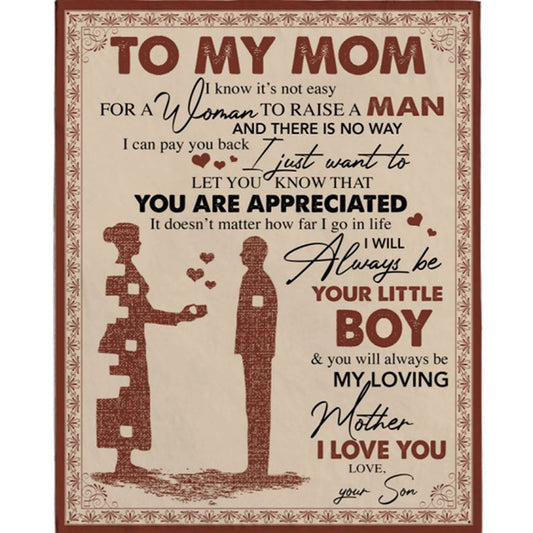 Personalized To My Mom Not Easy Raise Child I Love You Mothers Day Gift Ideas For Mom From Son Blanket, Home Decor