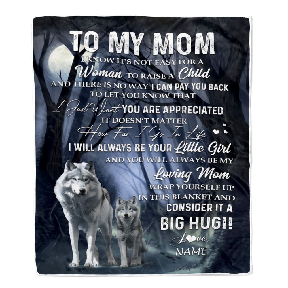Personalized To My Mom Wolf Blanket There Is No Way I Can Pay You Back You Are Appreiated Mom Blanket, Mother's Day Blanket, Presents For Her