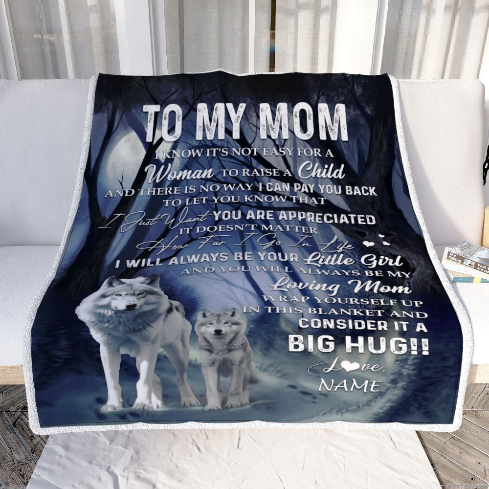 Personalized To My Mom Wolf Blanket There Is No Way I Can Pay You Back You Are Appreiated Mom Blanket, Mother's Day Blanket, Presents For Her