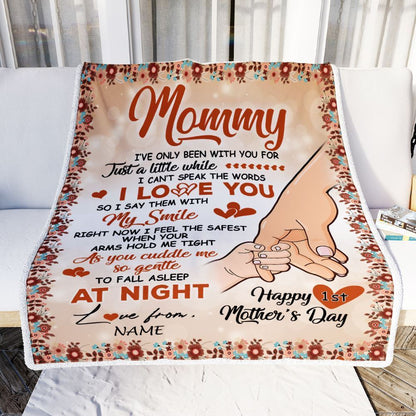 Personalized To My Mommy Blanket First Time Mom Baby Hands You Are Doing A Great Job Happy Blanket, Mother's Day Blanket, Presents For Her