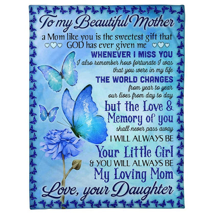 Personalized To My Mommy Blanket From Kids Lives From Day To Day Butterlies Blanket, Mother's Day Blanket, Birthday Gift