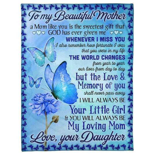 Personalized To My Mommy Blanket From Kids Lives From Day To Day Butterlies Blanket, Mother's Day Blanket, Birthday Gift