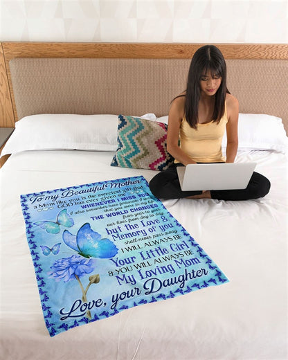 Personalized To My Mommy Blanket From Kids Lives From Day To Day Butterlies Blanket, Mother's Day Blanket, Birthday Gift