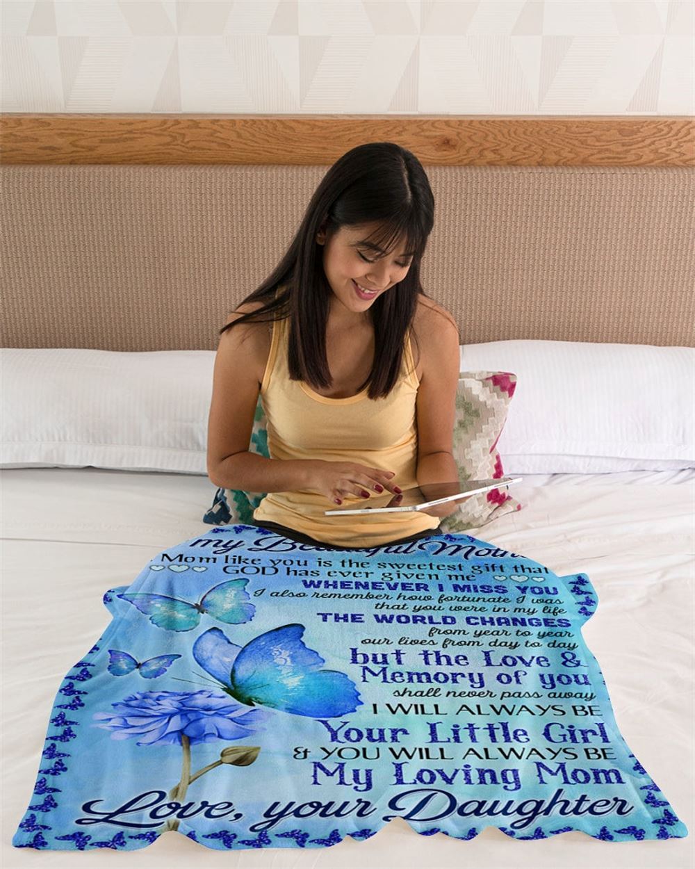 Personalized To My Mommy Blanket From Kids Lives From Day To Day Butterlies Blanket, Mother's Day Blanket, Birthday Gift