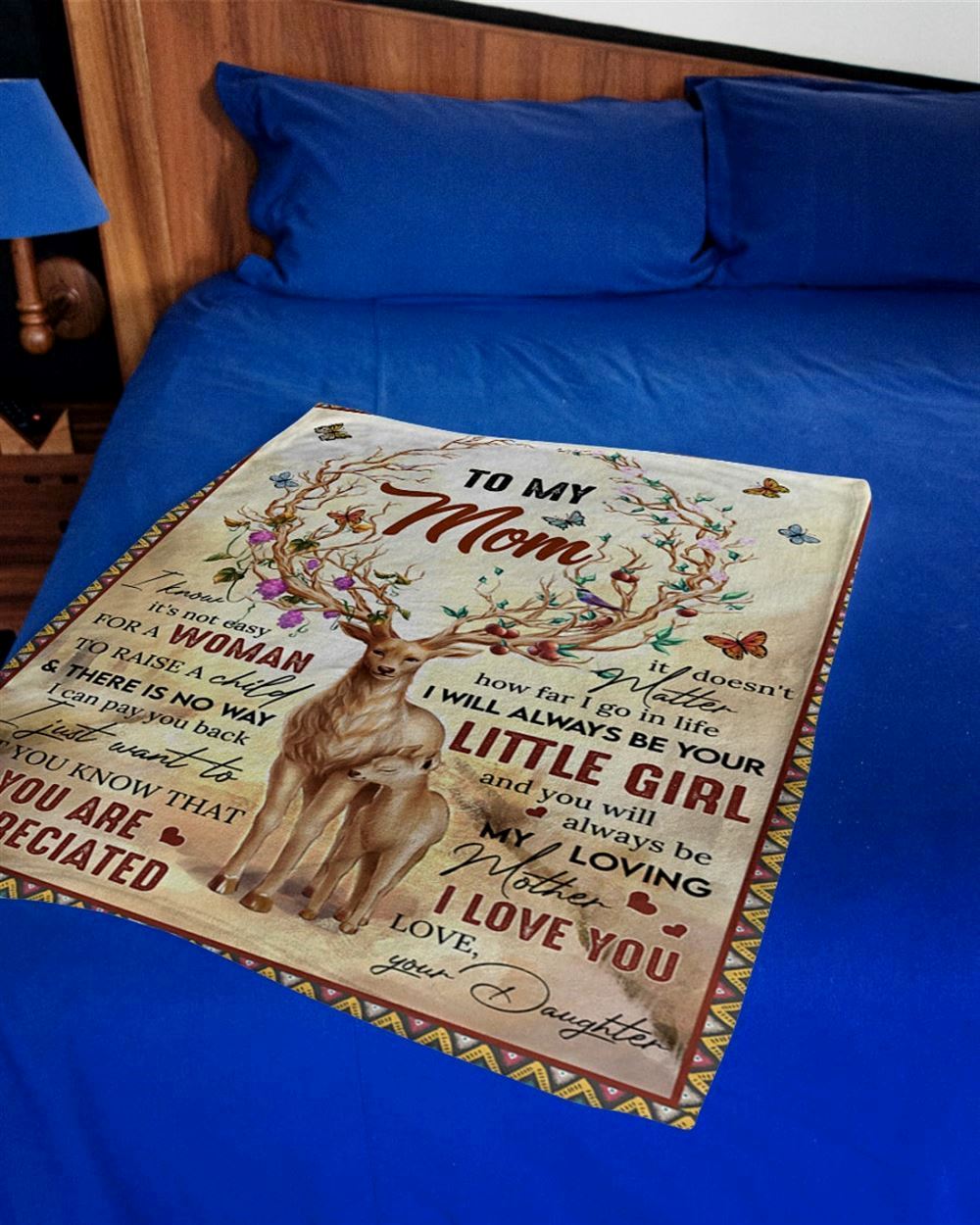 Personalized To My Mommy Blanket From Kids Raise A Child Deer Butterflies Florals Blanket, Mother's Day Blanket, Birthday Gift