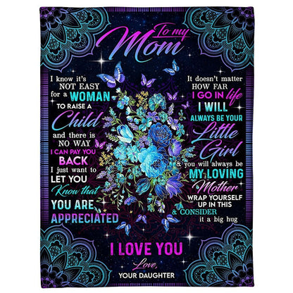 Personalized To My Mommy Blanket From Son Daughter Mandala To Raise A Child Blanket, Mother's Day Blanket, Birthday Gift