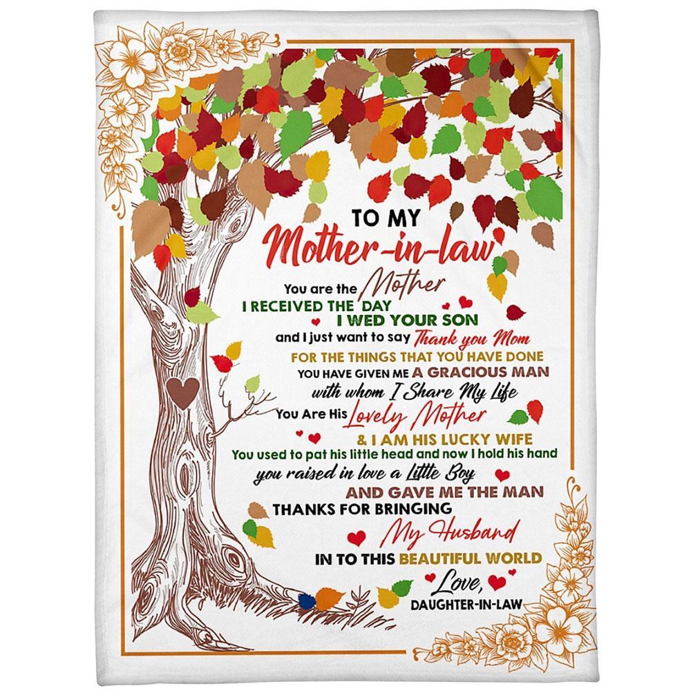 Personalized To My Mother-In-Law Blanket Colorful Tree For The Things You Have Done Blanket, Mother's Day Blanket, Birthday Gift