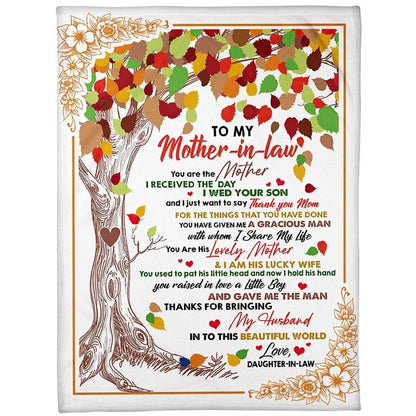Personalized To My Mother-In-Law Blanket Colorful Tree For The Things You Have Done Blanket, Mother's Day Blanket, Birthday Gift